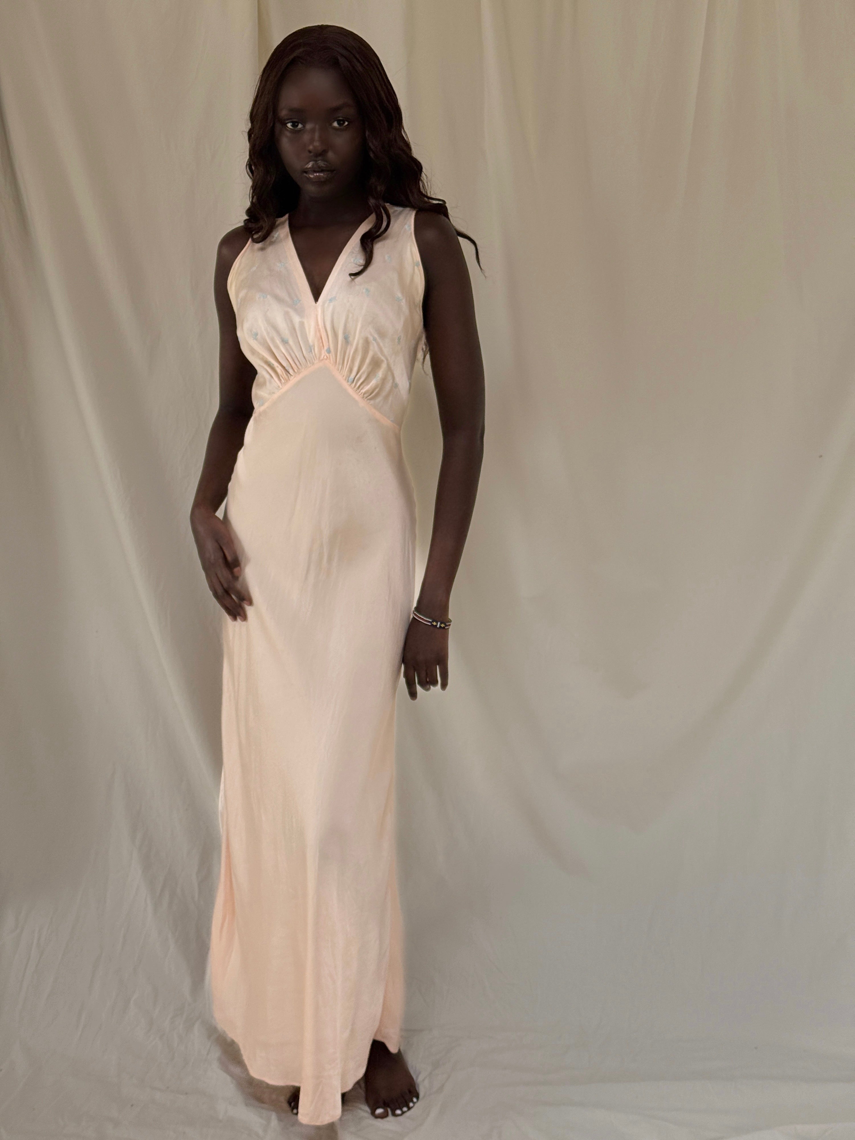 Vintage 1930s Barbizon Silk Rayon Slip Dress | Bias-Cut Negligée