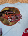 Vintage 1973 Kelley Mouse Studio Test Print T-Shirt | Hot Rod | Grateful Dead Jester and Rose Graphic | Rare 1970s Psychedelic Art T-Shirt