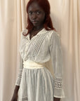 Vintage Edwardian Gauze Cotton Eyelet Lawn Dress
