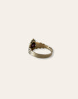 Antique Victorian 9ct Gold Ring | Garnet & Seed Pearl Accent Ring Size 6