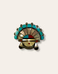 Vintage Zuni Inlay Sunface Sterling Silver Pin Pendant
