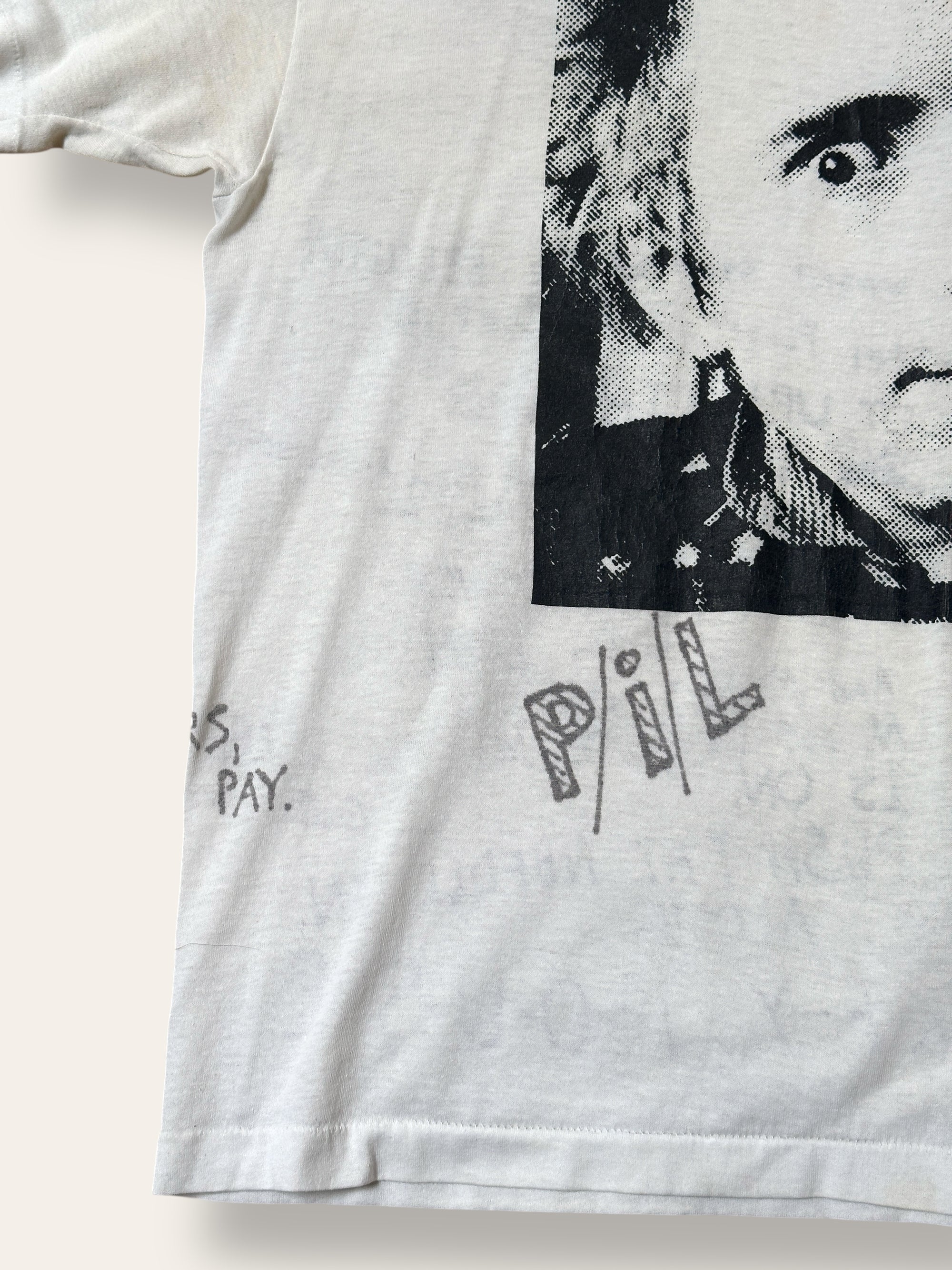 Vintage 1980’s Johnny Rotten Public Image with Hand Written Art T-Shirt