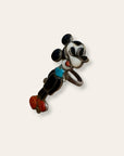 Vintage 1970’s Mickey Mouse Zuni Toons Sterling Silver Inlay Ring Size 6