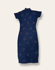 Vintage 1950’s Rayon Horseshoe Cheongsam Dress