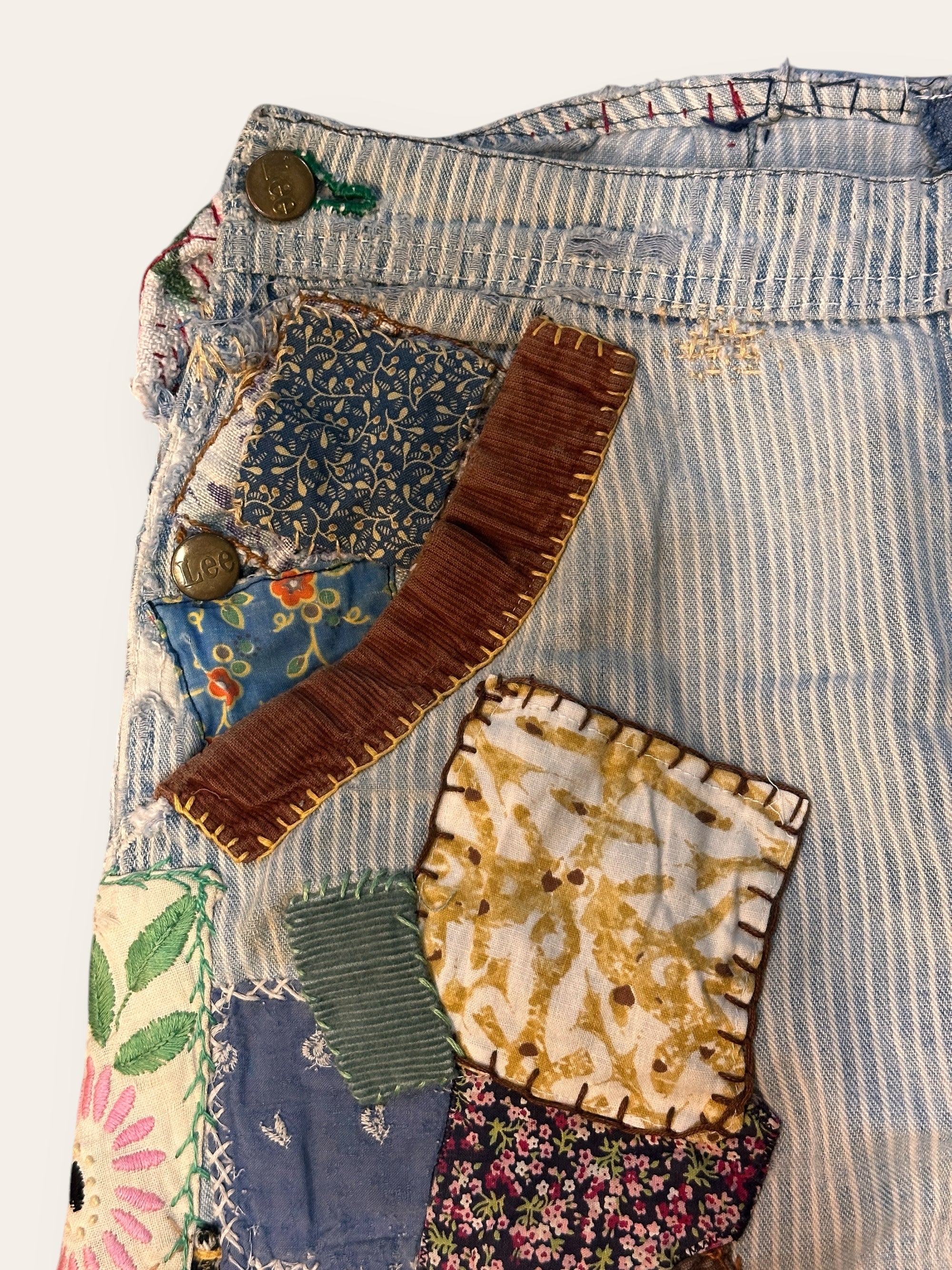 Vintage 1960’s Original Hippie Patched Lee Denim Jeans W:27