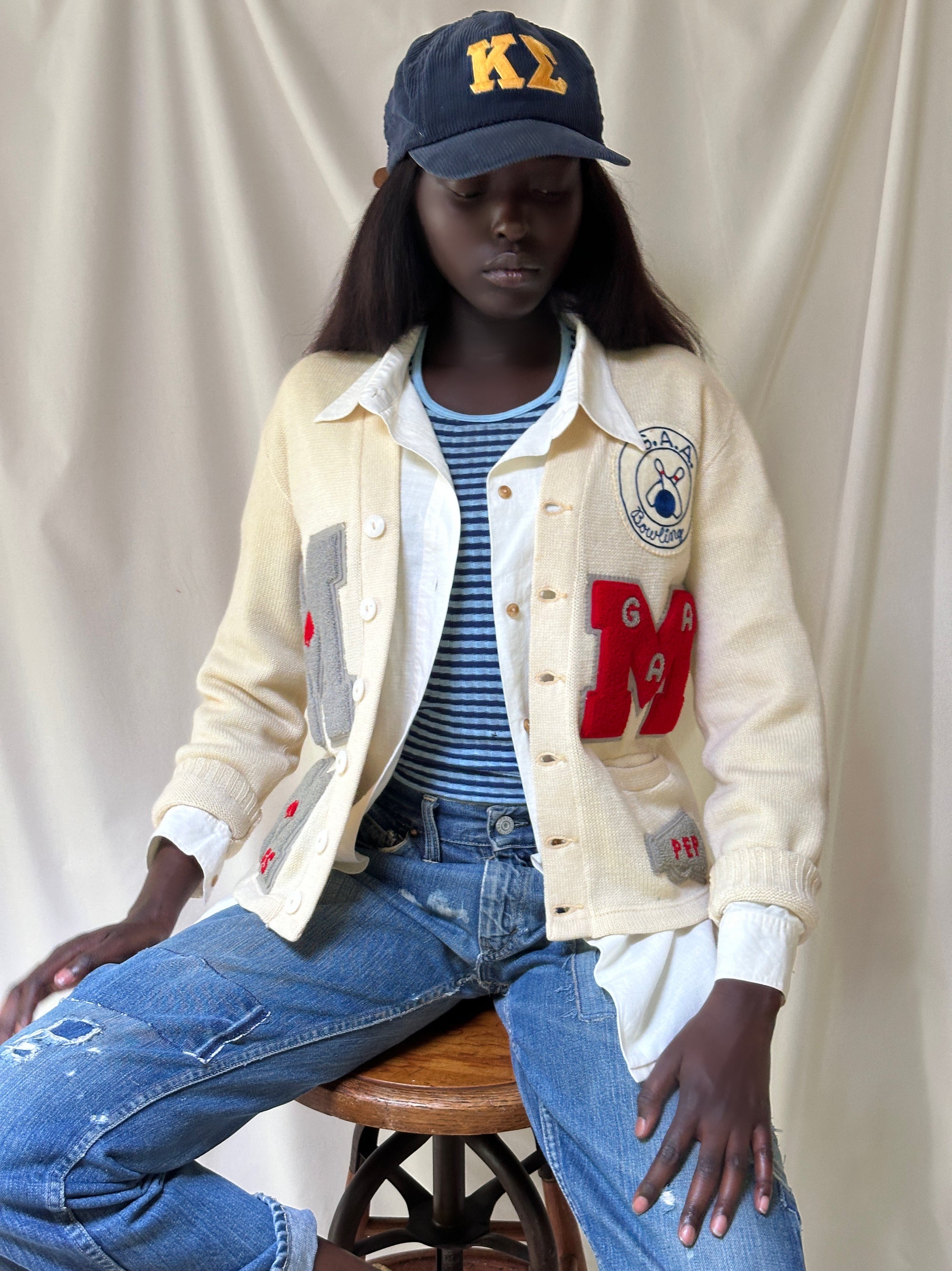1940’s Princeton Knitting Mills Wool Letterman Sweater