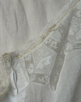 Antique 1900s Edwardian White Lace Inset Blouse | Antique Sheer Cotton Top Embroidered