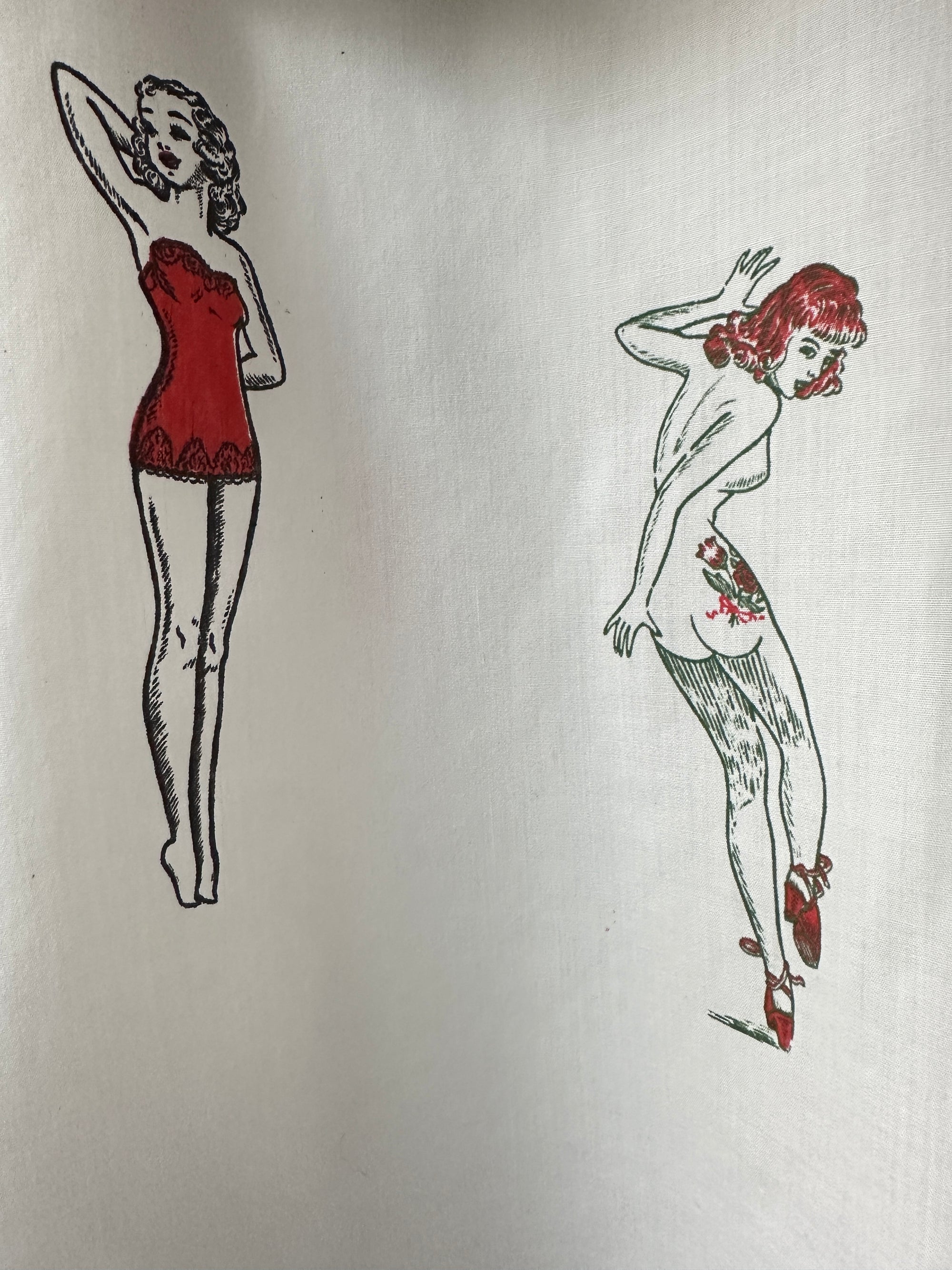 Vintage 1940’s Pin-up Transfers 70’s Towncraft Button Down Shirt