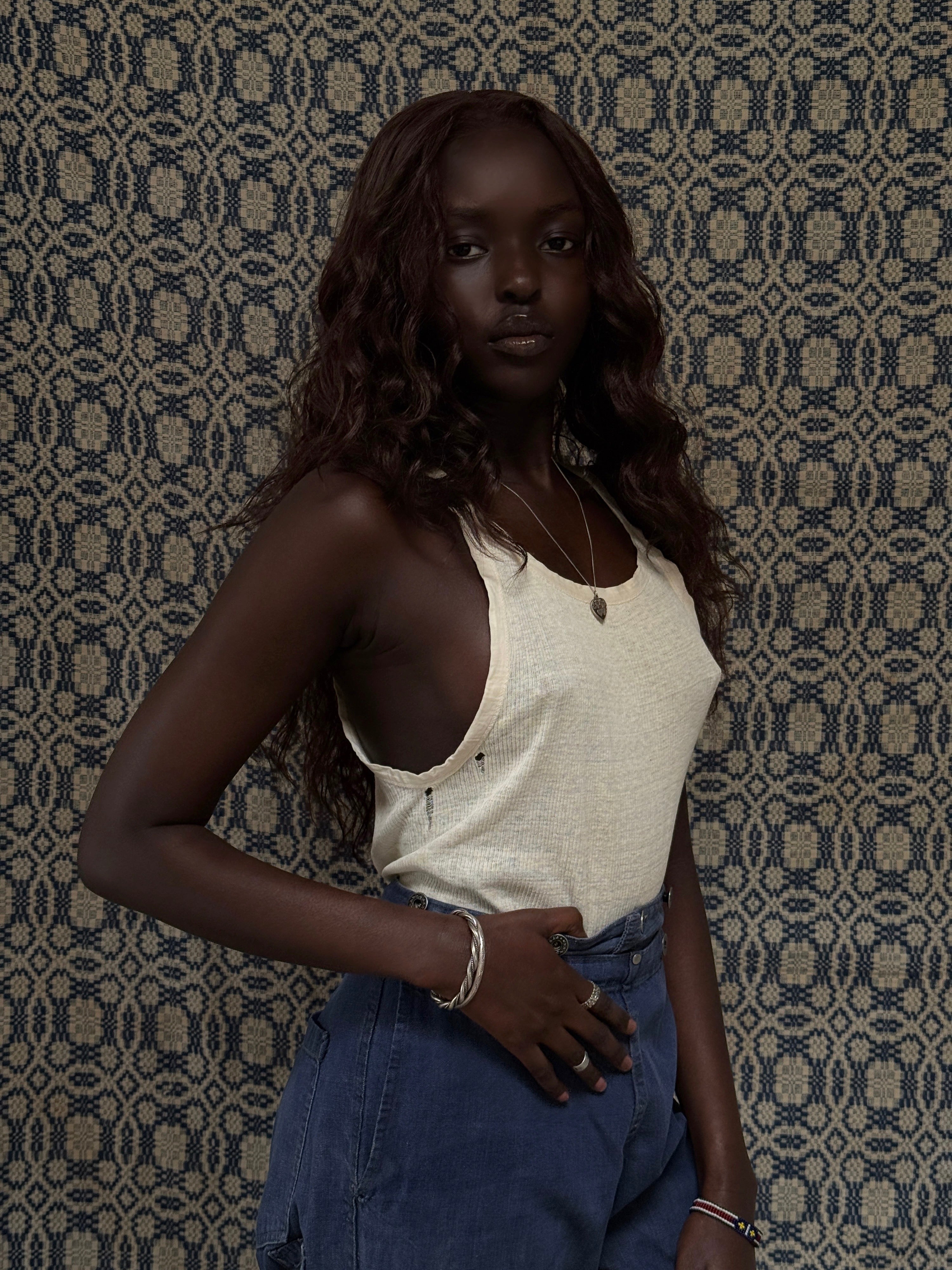 Vintage 1940's Ribbed Cotton Tank | Heritage Blank Antique White