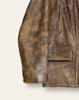 Vintage 1940-50s Windward Horsehide Leather Jacket | Montgomery Ward Brown Belted Back Jacket
