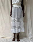 Vintage Edwardian Cotton Gauze Cloth Crochet Pleated Petticoat Skirt
