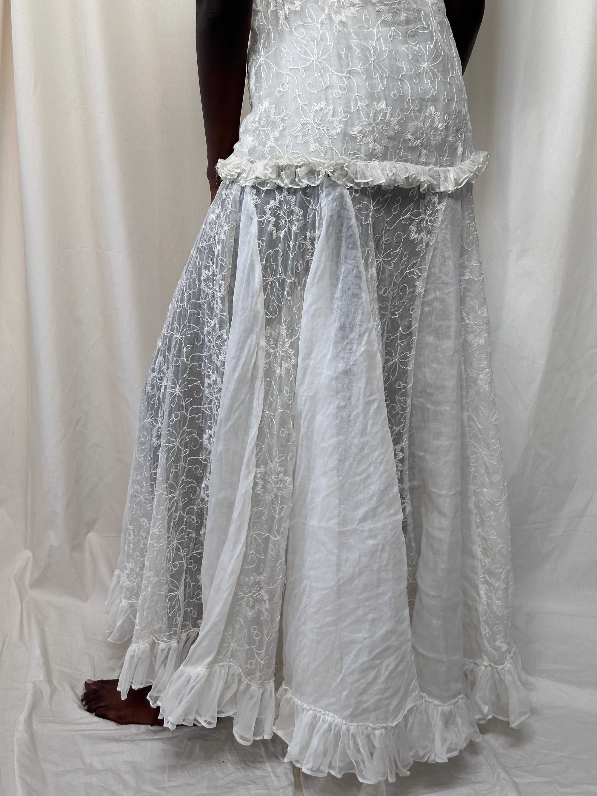 Vintage 1930’s Embroidered Organza Garden Dress