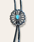 Vintage Navajo Sterling and Turquoise Bolo Tie