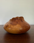 Vintage Signed Handcrafted Fir Burl Wood Bowl | Live Edge Natural Art Turned Vessel