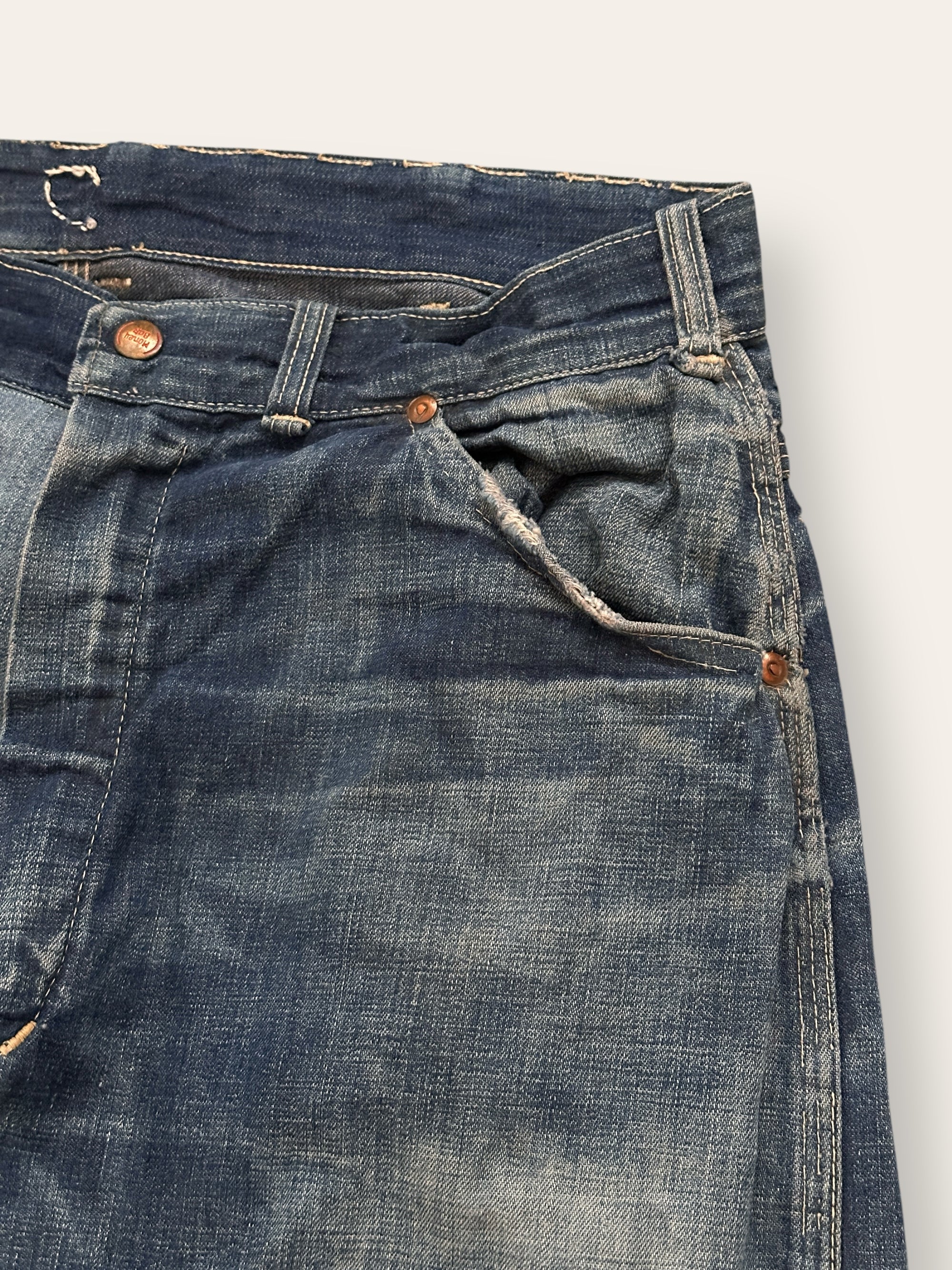 Vintage 1950’s Money Bak Denim Repaired Jeans W:34
