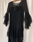 Vintage 1920’s Sheer Chiffon & Lave Layered Flapper Dress