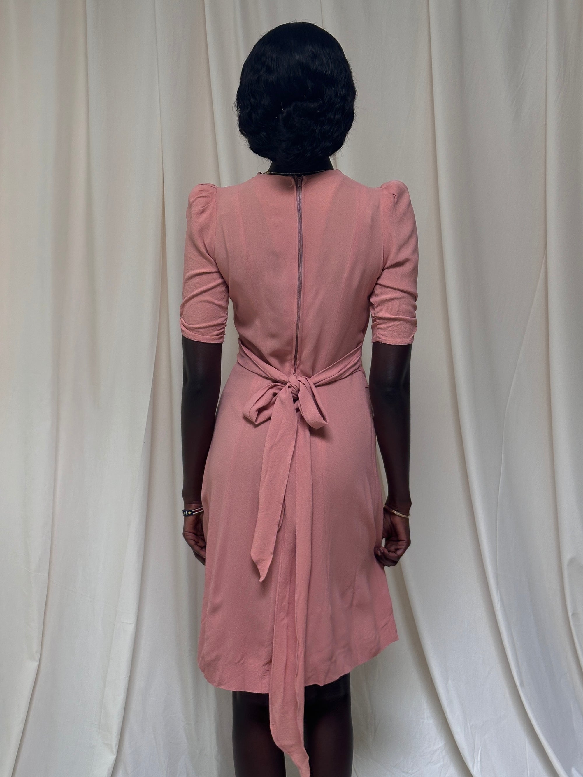 Vintage 1940’s Smocked Rayon Dress