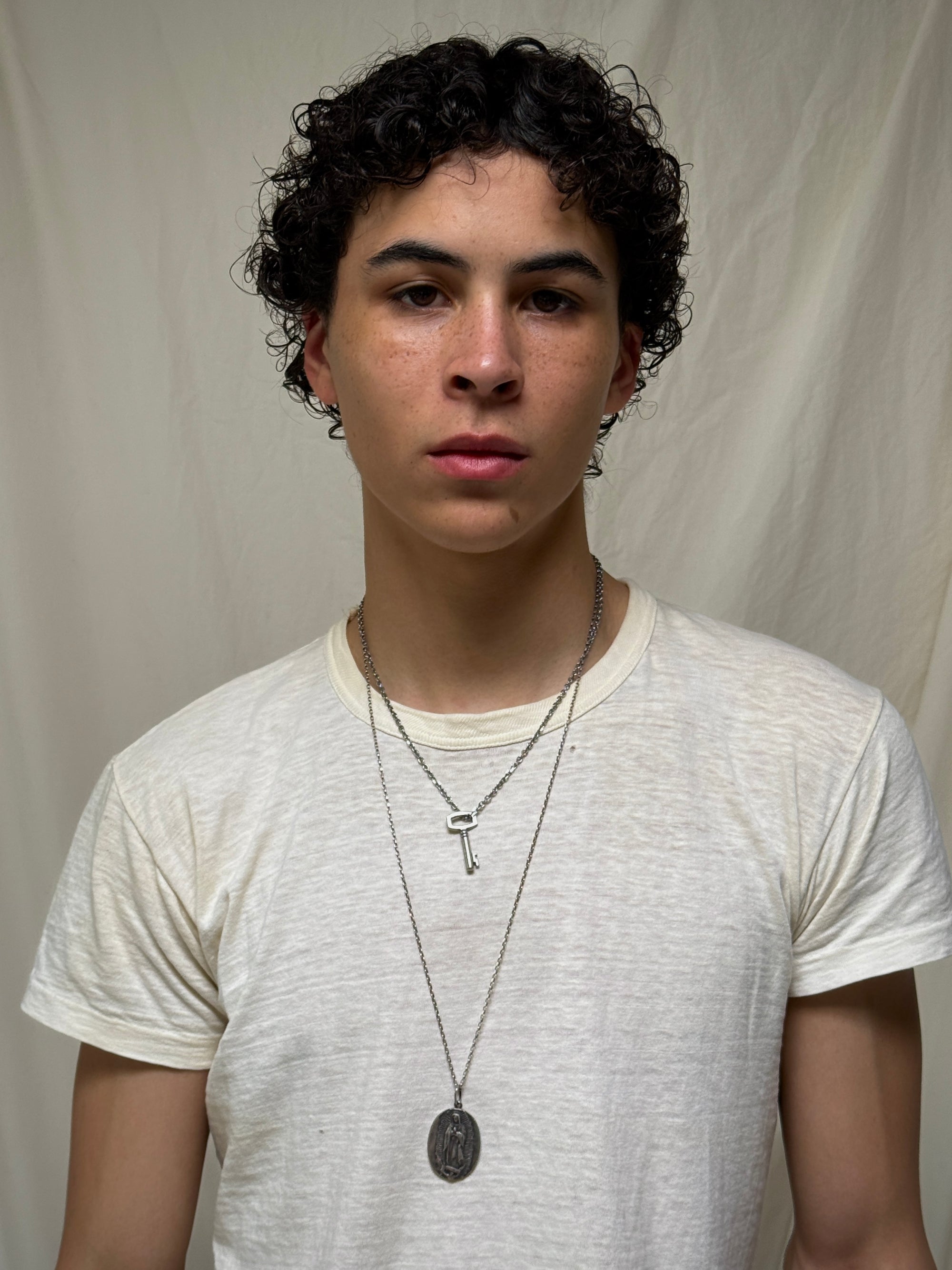 Vintage 1955 Lady of Guadalupe Sterling Silver Necklace