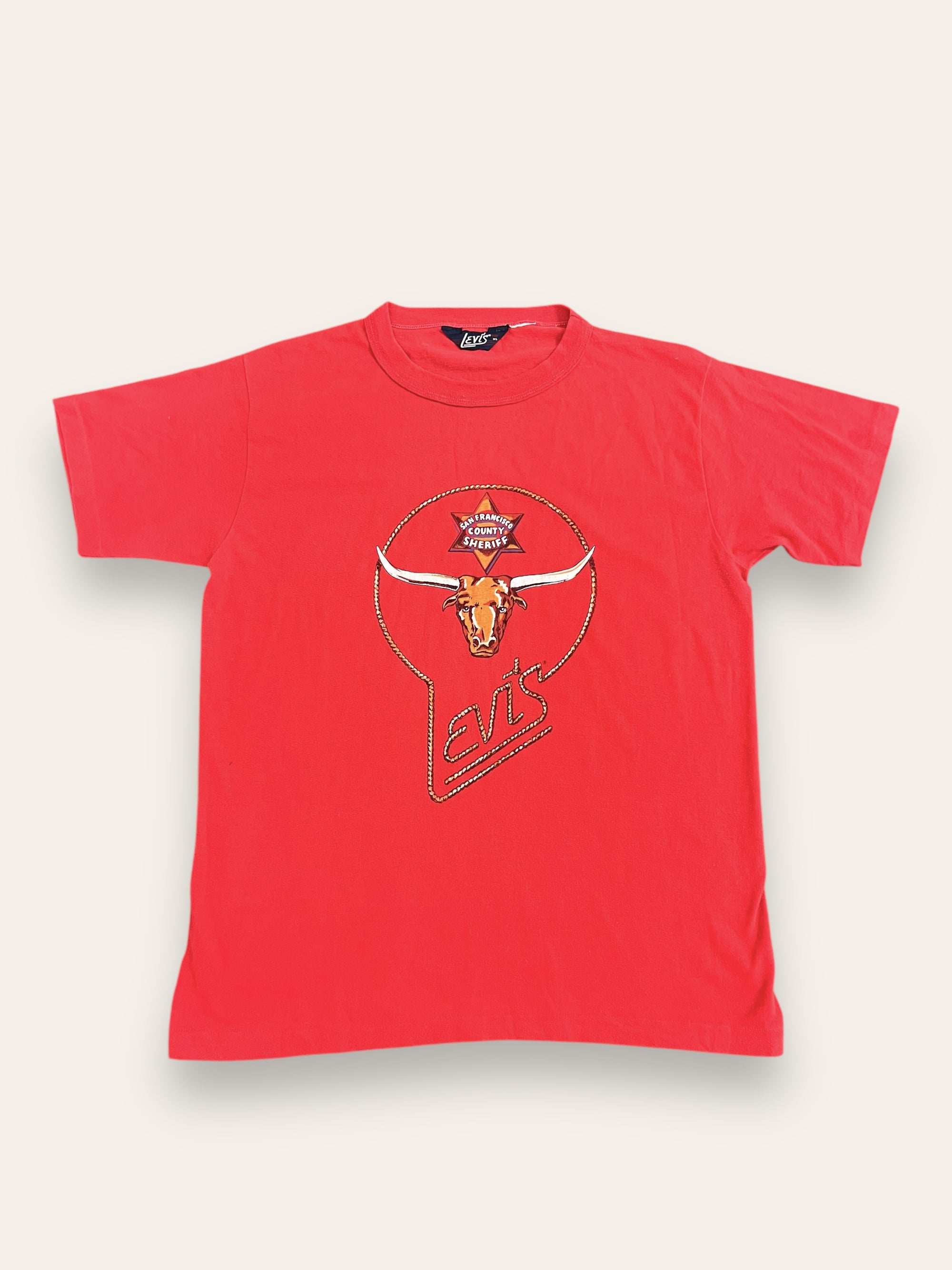 Vintage 1970’s-80’s Levi’s San Francisco County Sheriff Longhorn T-Shirt