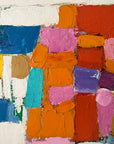 Vintage 1950s Bassett Mid-Century Modern Abstract Painting | Vintage MCM Painting