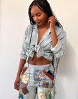 Vintage 1960’s Original Hippie Patched Lee Denim Jeans W:27