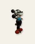 Vintage 1970’s Mickey Mouse Zuni Toons Sterling Silver Inlay Ring Size 6