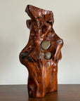 Vintage Mid Century Modern Organic Wood Sculpture | Hand Carved Burl Wood Abstract Biomorphic Art | MCM Naturalist Decor