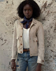 Vintage 1930s Buckskin Leather Cossack A-1 Jacket | Vintage Deerskin Sport Coat with Side Buckles