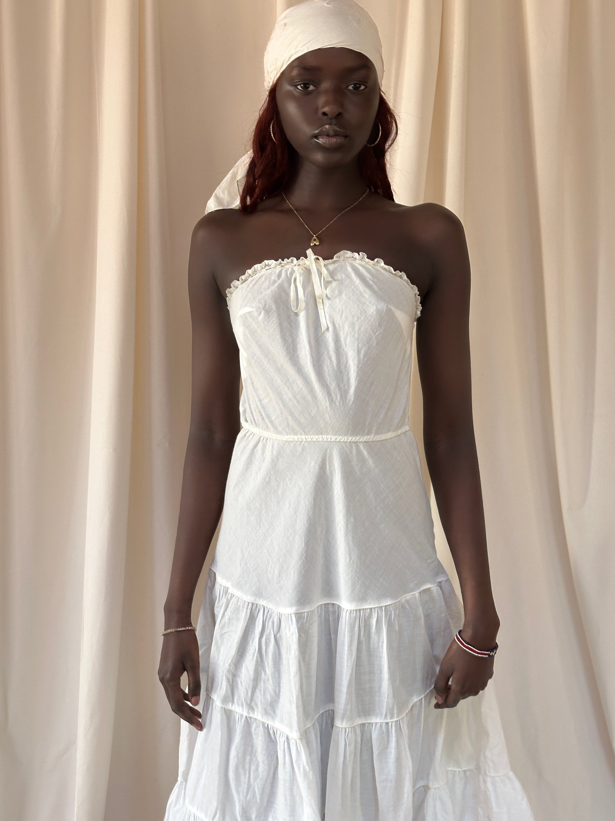 Vintage 1900’s Cotton Strapless Dress