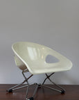 Vintage Mid Century Modern Mini Shell Chair | White Scoop Accent Chair | Space Age Atomic MCM Design Chair