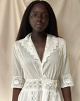 Vintage Edwardian White Cotton Eyelet Dress