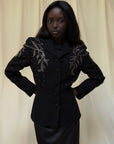 Vintage 1940s Art Deco Studded Jacket | Antique Tailored Outerwear