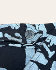 Vintage 1980s Lip Service “War?”Denim Moto Jacket | All Over Print Denim Jacket