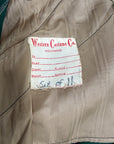 Vintage 1940's Gabardine Hollywood Western Skirt | Chain Stitch Embroidery, Rhinestones W:28