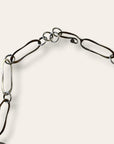 Vintage Sterling Silver Handmade Paperclip Link Necklace | 14.5" Chunky Chain
