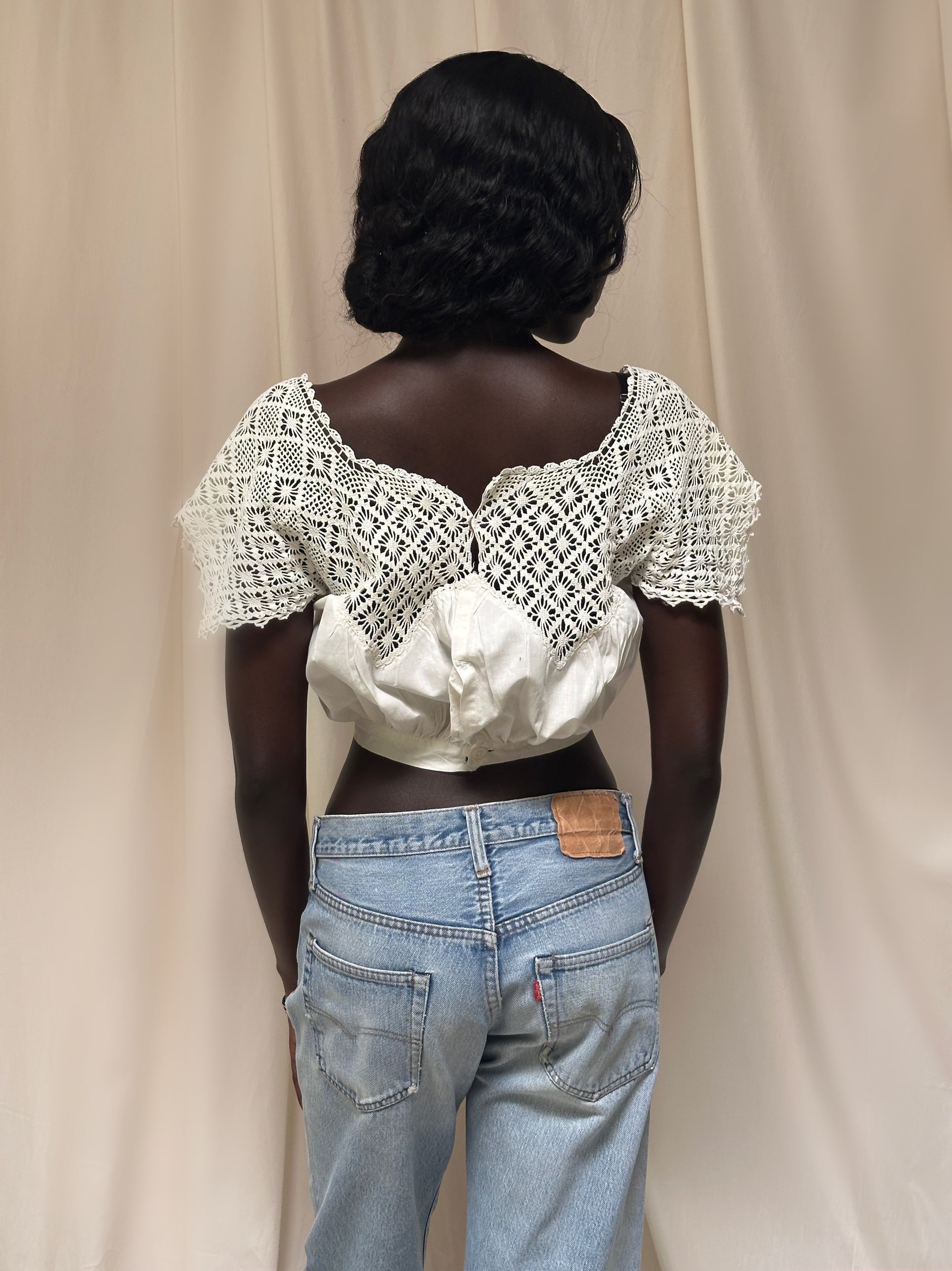Vintage Edwardian Crochet Bodice Top