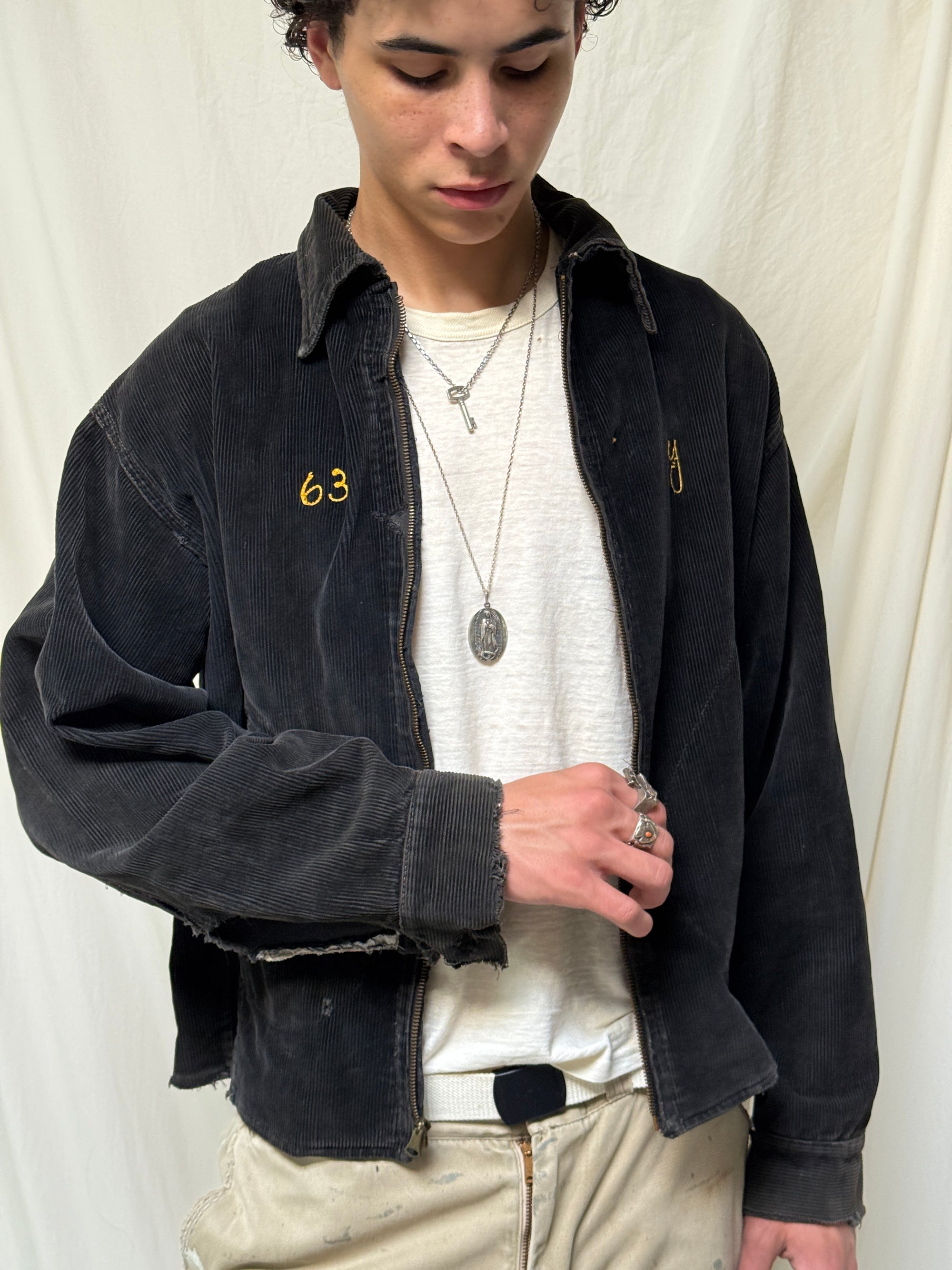 Vintage 1963 Corduroy School Sport Chain Stitch Jacket