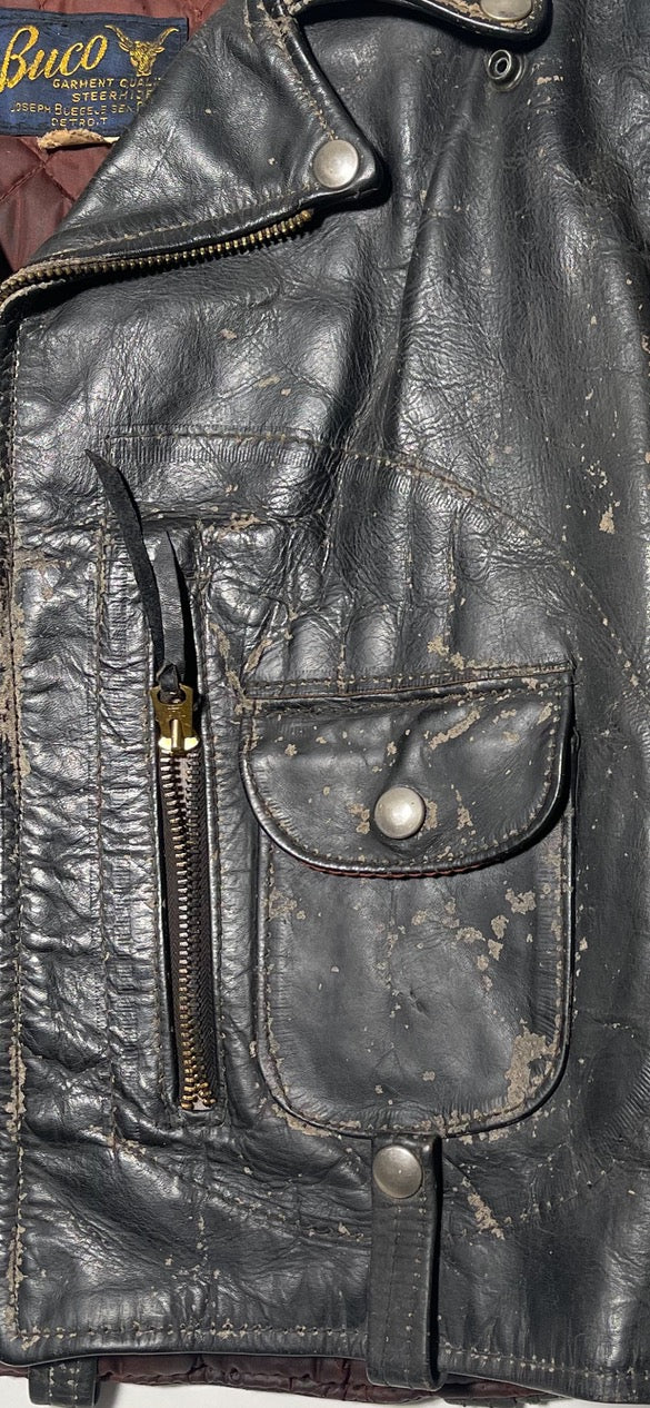 Vintage 1950’s Buco Distressed “D” Pocket Leather Jacket
