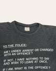 Vintage 1980’s Know Your Rights Police Protest T-Shirt