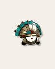 Vintage Zuni Inlay Sunface Sterling Silver Pin Pendant