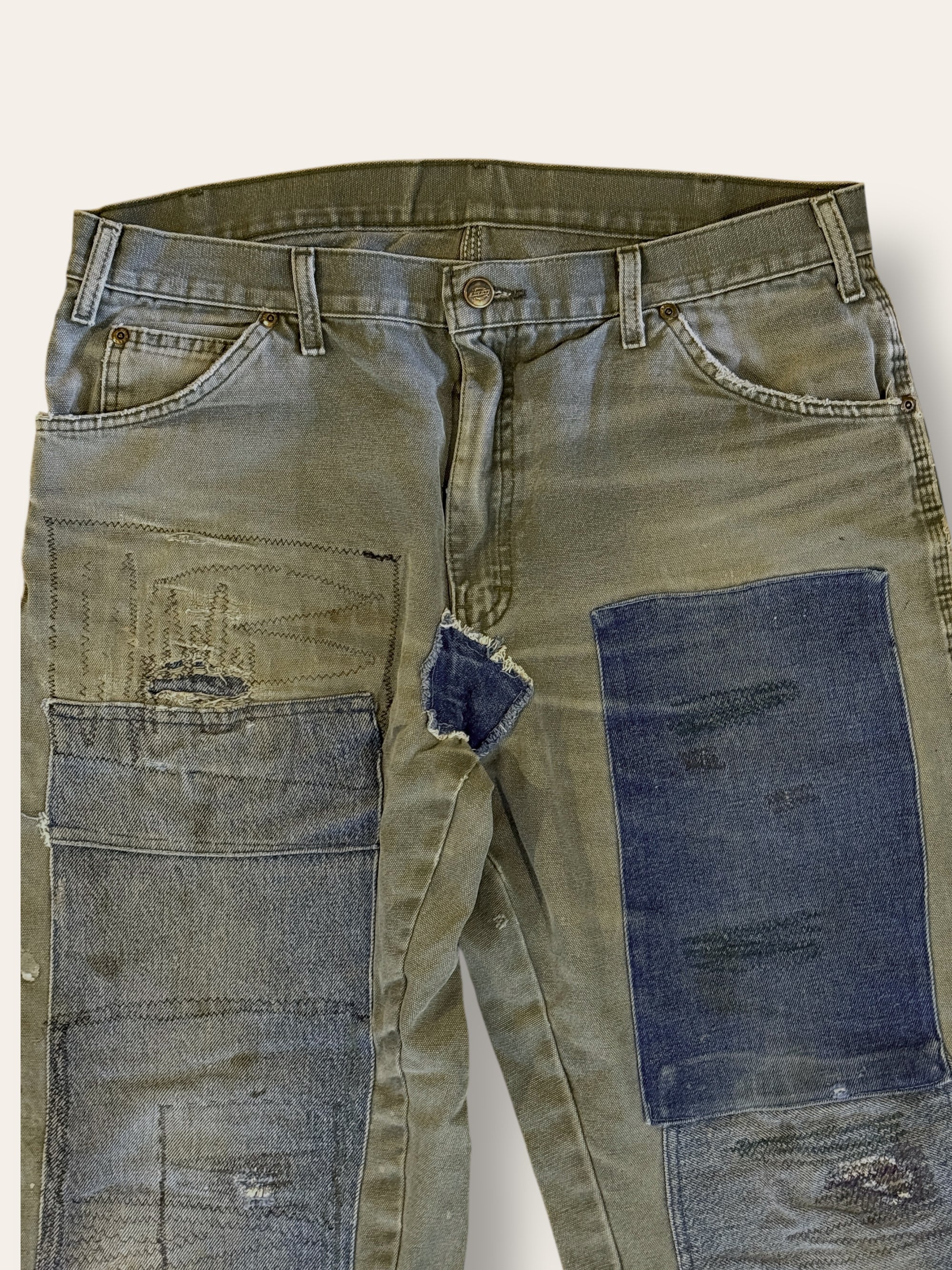 Vintage 1990’s Sage Green Dickies Repaired Pants W:36