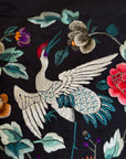 Vintage 1920’s Chinese Silk Jacket | Antique Hand Embroidery Crane Floral Motif Silk
