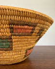 Vintage Jicarilla Apache Coil Handmade Basket | Native American Geometric Basket