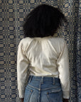 Vintage 1940’s Penney’s Cotton Henley Shirt| Heritage Blank Antique White Shirt