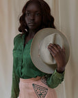 Vintage 1940's Gabardine Hollywood Western Skirt | Chain Stitch Embroidery, Rhinestones & Suede Fringe