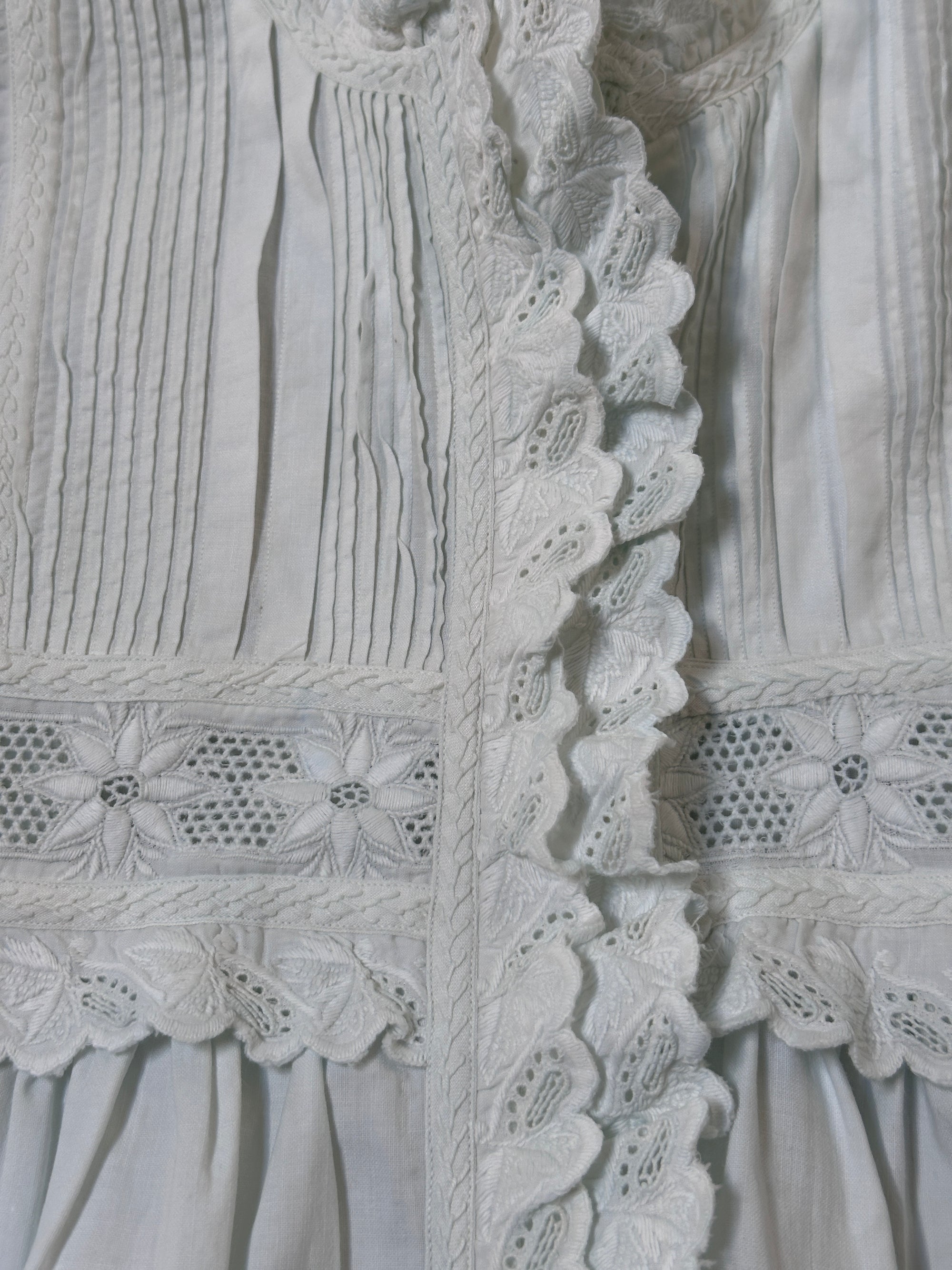 Vintage Edwardian Antique Lace Trim Blouse