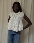 Vintage Edwardian Pleats & Lace Blouse | Antique White Cotton Romantic Top
