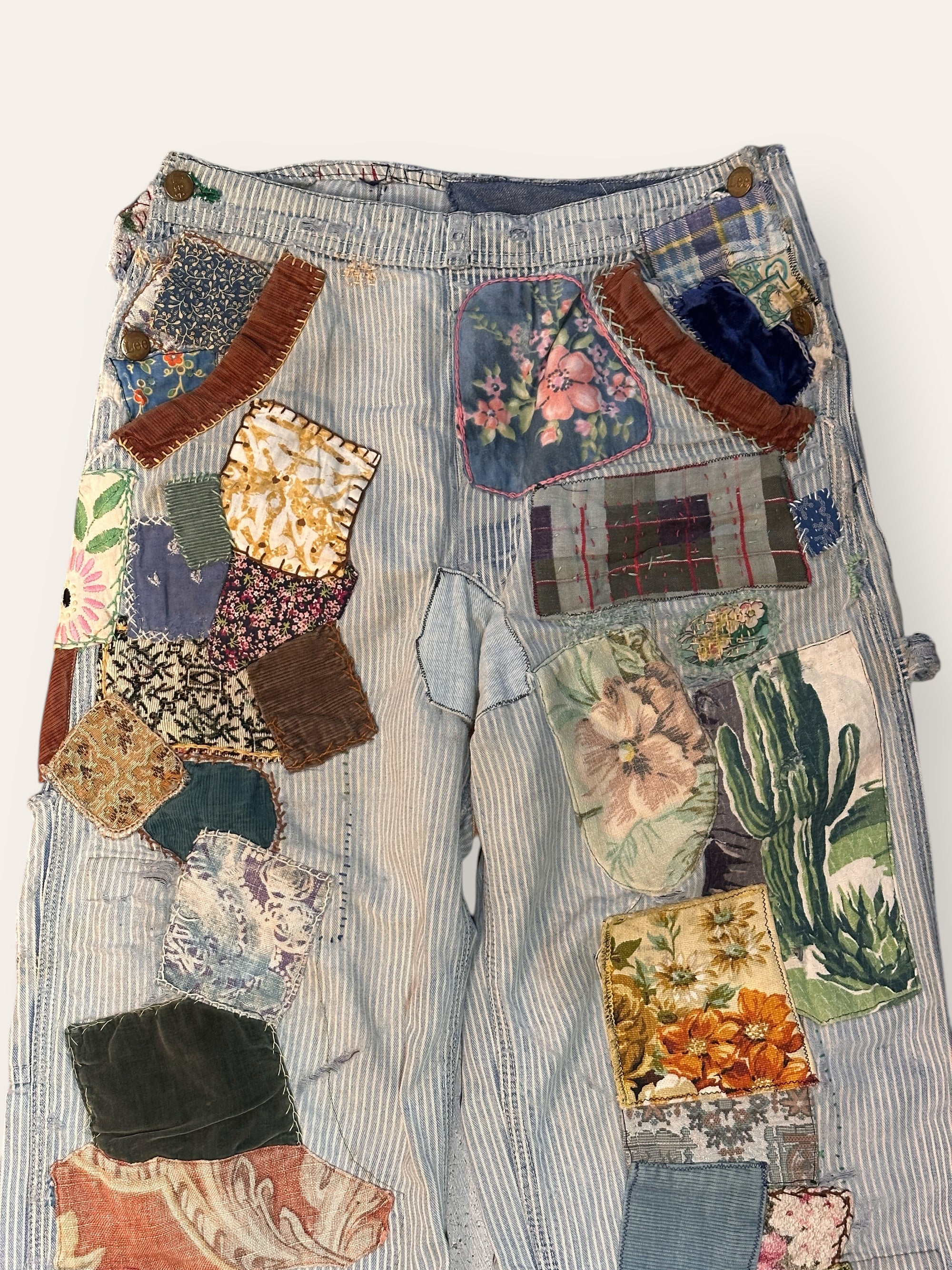 Vintage 1960’s Original Hippie Patched Lee Denim Jeans W:27
