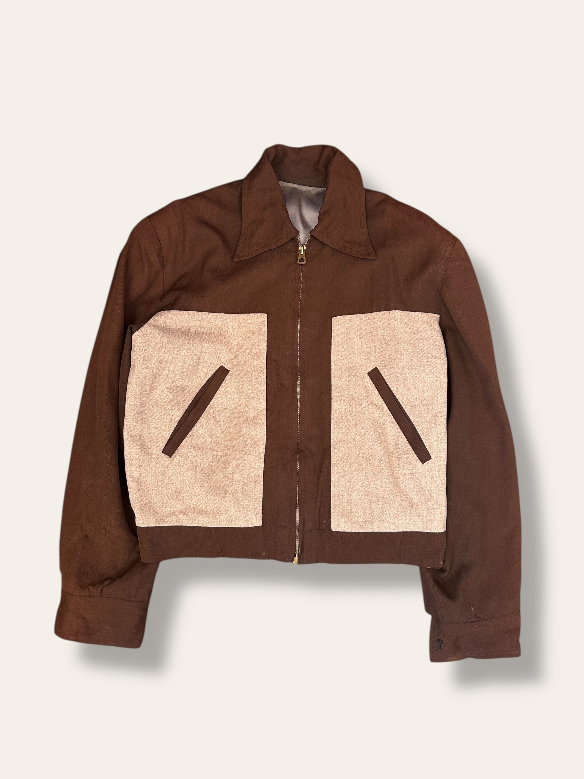 Vintage 1950’s Rayon Gabardine Two Tone Jacket 42