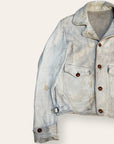 Vintage 1930s Buckskin Leather Cossack A-1 Jacket | Vintage Deerskin Sport Coat with Side Buckles